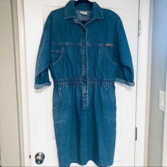 80s Denim Utility Dress - Picture 2 of 7